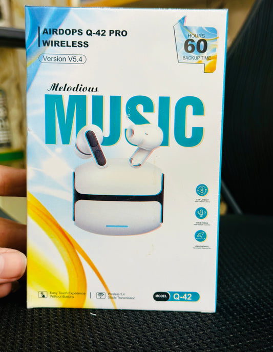 AirPods Q42 Pro TWS Wireless Earbuds – Premium Bluetooth 5.3 Earphones with Smart Touch Control & Deep Bass
