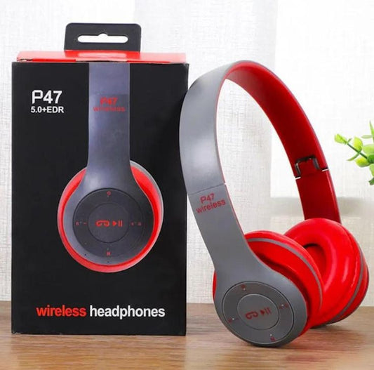 Premium Wireless Bluetooth P-47 Headphones – Deep Bass & Noise Cancelling