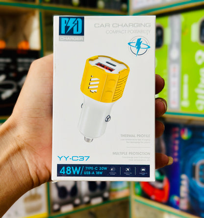 Super Fast PD Car Charger – Dual Port USB-C & QC 3.0 Rapid Charger
