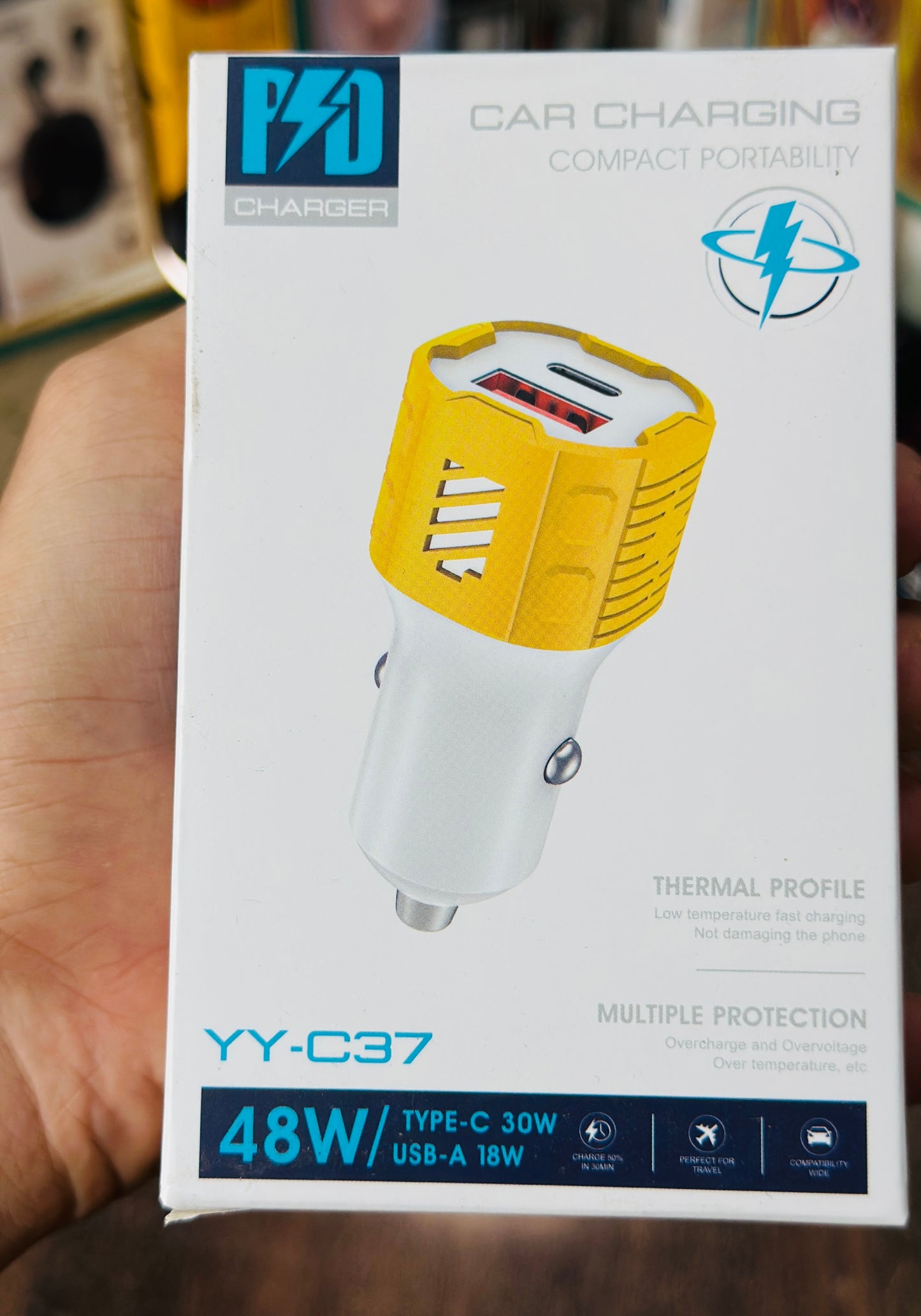 Super Fast PD Car Charger – Dual Port USB-C & QC 3.0 Rapid Charger