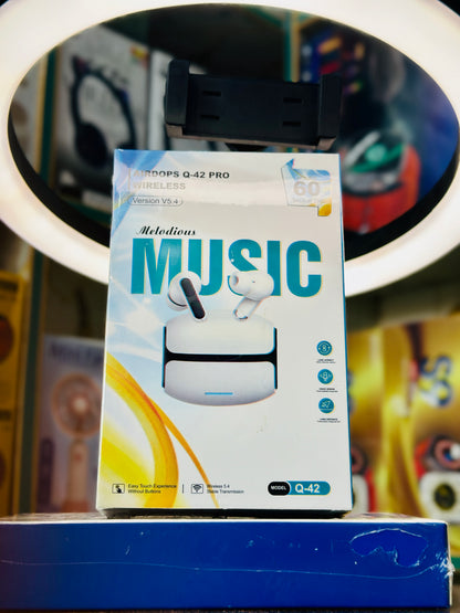AirPods Q42 Pro TWS Wireless Earbuds – Premium Bluetooth 5.3 Earphones with Smart Touch Control & Deep Bass