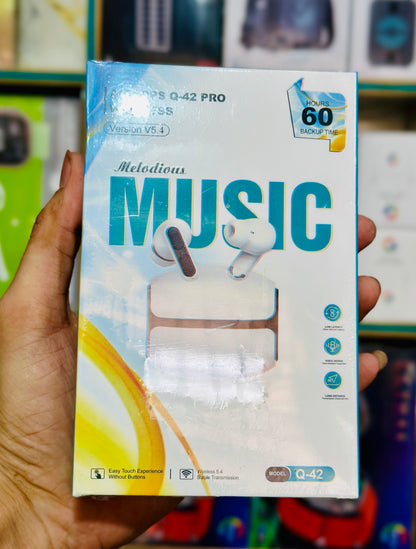 AirPods Q42 Pro TWS Wireless Earbuds – Premium Bluetooth 5.3 Earphones with Smart Touch Control & Deep Bass
