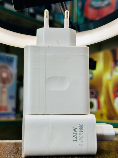 SuperVOOC 120W Flash Charger – Ultra-Fast Power Adapter with Type-C Cable for Oppo, OnePlus, and Realme